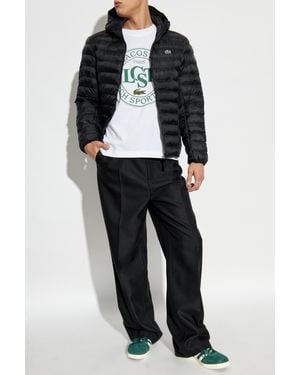 Lacoste Quilted Down Hooded Jacket - Black