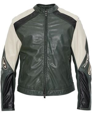 DIESEL Leather Jacket 'L-Ahti' - Green
