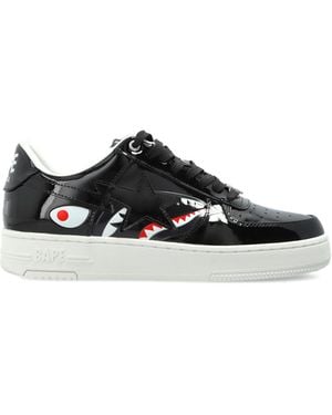 A Bathing Ape Sports Shoes With Logo - Black