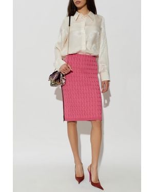 Fendi Skirt With Decorative Weave - Pink