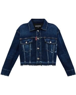DSquared² Denim Jacket With 'Vintage' Effect - Blue