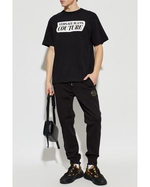 Versace Jeans Couture Sweatpants With Logo Patch - Black