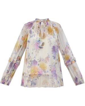 Zimmermann Top With A Floral Motif - White