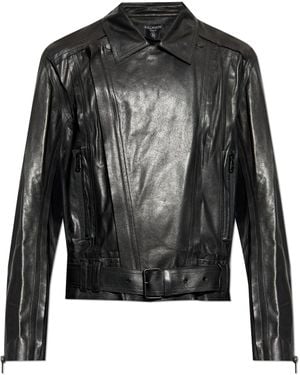 Balmain Lambskin Leather Jacket - Black