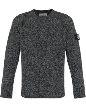 Stone Island Sweater With Logo Patch - Grey