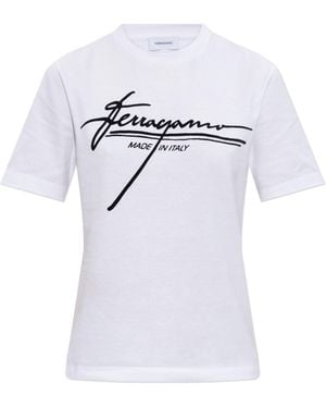 Ferragamo T-Shirt With Logo - White