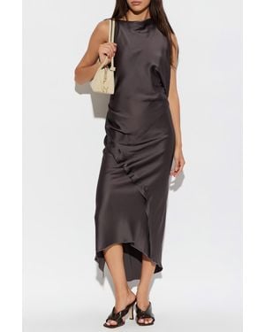 Victoria Beckham Asymmetrical Dress With A Slit - Gray