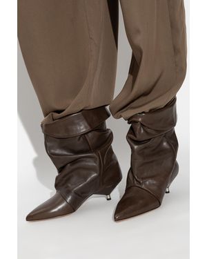 Isabel Marant Leather Heeled Ankle Boots 'Edrik' - Brown