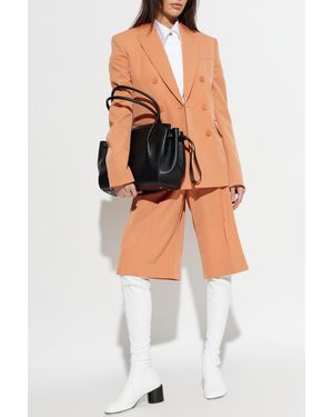 Stella McCartney Wool Pleated Shorts - Orange