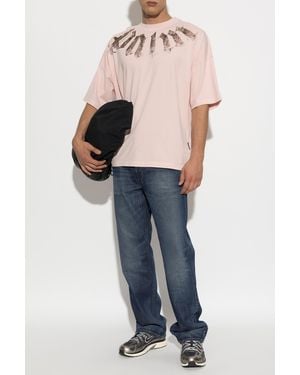 Palm Angels Cotton T-Shirt With Logo Print - Blue
