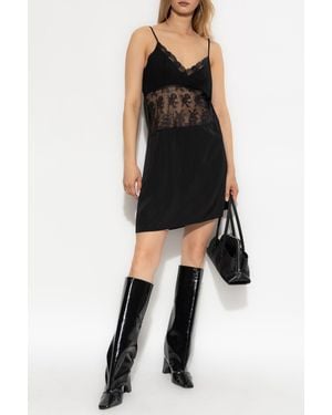 Vetements Short Dress With Lace - Black