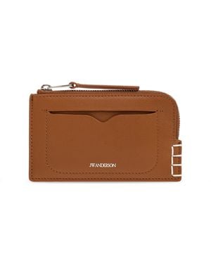 JW Anderson Leather Cardholder With Logo - Brown