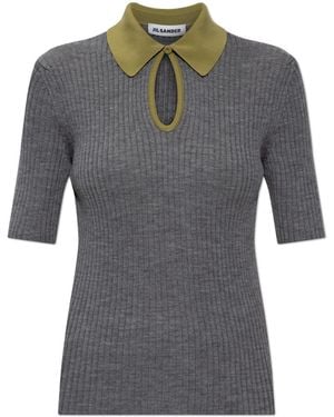 Jil Sander Wool Polo - Grey