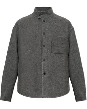 Giorgio Armani Stand-Collar Jacket - Grey