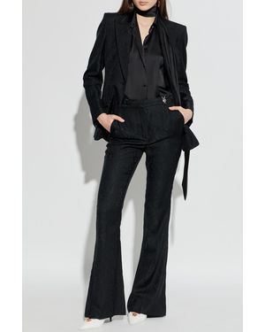 Versace Blazer With Animal Print - Black