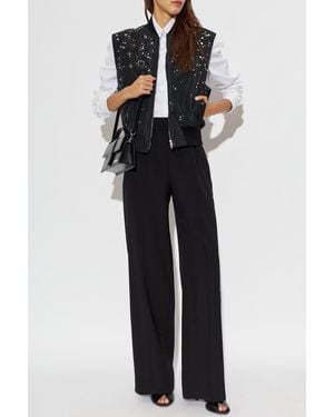 Jil Sander Insulated Vest With Sewn-In Embellishments - Black