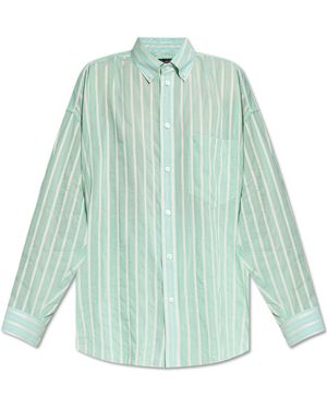 Balenciaga Shirt With Stripe Pattern - Green