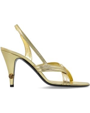 Versace Heeled Sandals 'Gianni' - Metallic