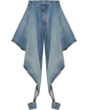 Alaïa Asymmetric Jeans With A 'Vintage' Effect - Blue