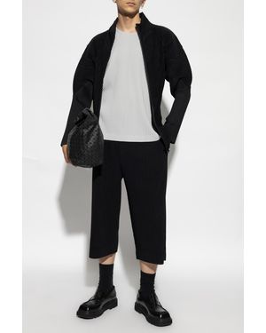 Homme Plissé Issey Miyake Pleated Zip-Up Sweater - Black