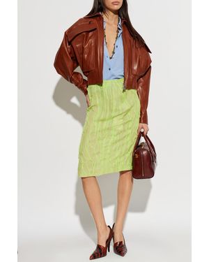 Versace Wool Cardigan With Short Sleeves - Green