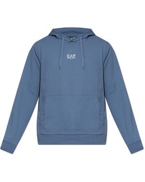 EA7 Sweatshorts With Printed Logo - Blue