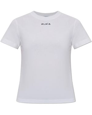 Alaïa T-Shirt With Logo - White