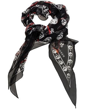 McQueen Asymmetrical Scarf - Black