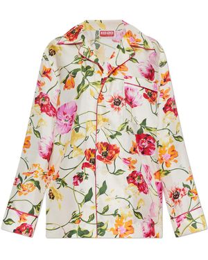 KENZO Silk Shirt With Pocket - Red