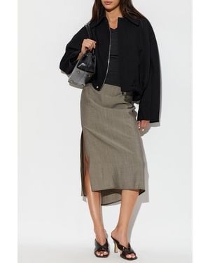 Victoria Beckham Wool Jacket With Drawstrings - Black