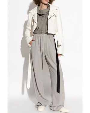 Rick Owens Leather Jacket 'Luke' - White