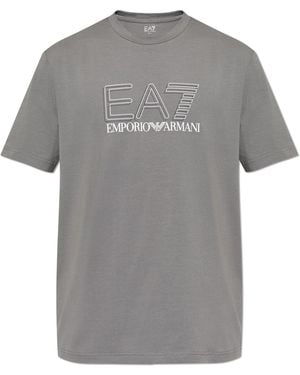 EA7 T-Shirt With Printed Logo - Grey