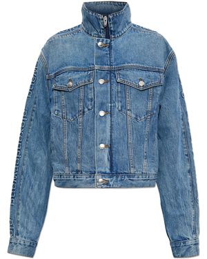Alexander Wang Denim Jacket With Stand-Up Collar - Blue