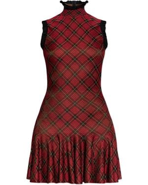 McQueen Dress With A Check Pattern - Red