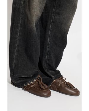 POSA "Boat Native Tassel" Loafers Shoes - Black