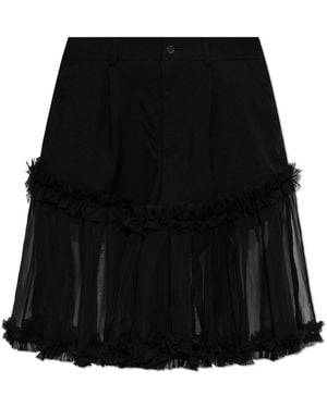 Comme des Garçons Combined-Fabric Shorts - Black