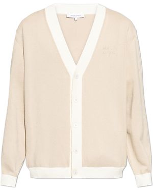 Maison Kitsuné Cardigan With Logo - Natural