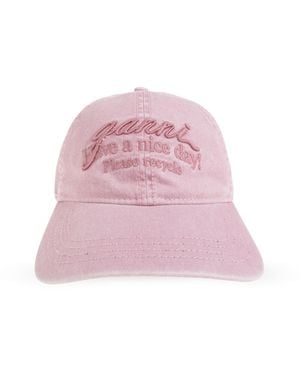 Ganni Baseball Cap - Pink
