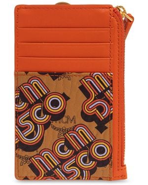 MCM Leather Card Holder - Orange
