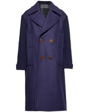 Lanvin Wool Coat With Single Vent - Blue