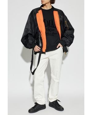 Balmain Sweatshirt With A Logo And A Velvety Finish - White