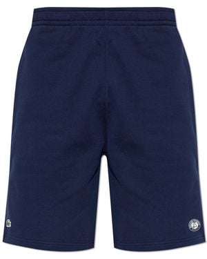 Lacoste Sweat Shorts With Logo Patch - Blue