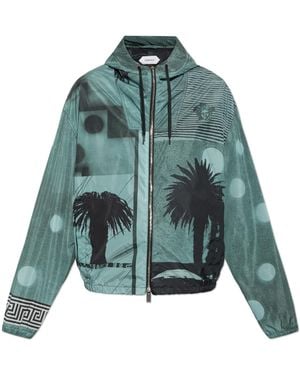 Versace Jacket With "Sunset Palms" Print - Green