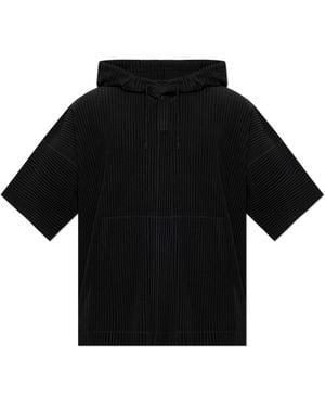 Homme Plissé Issey Miyake Pleated Hoodie - Black