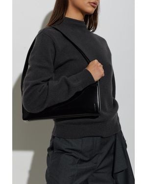 Jil Sander Leather Shoulder Bag 'Monolith' - Black