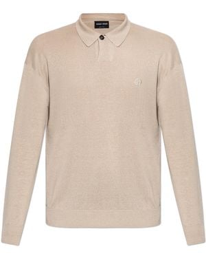 Giorgio Armani Polo With Embroidered Logo - White