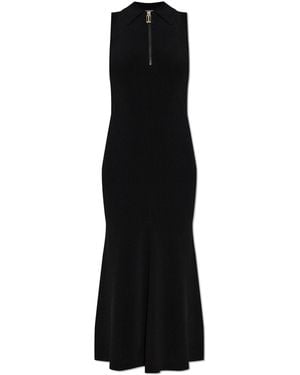 Victoria Beckham Ribbed Sleeveless Dress - Black
