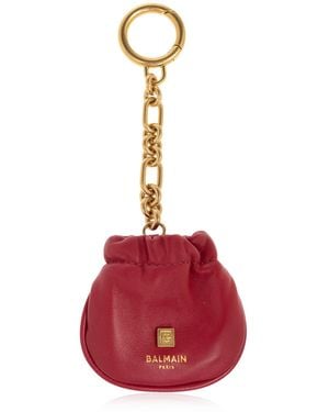 Balmain Leather Keychain - Red