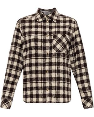 Moncler Checkered Pattern Shirt - Brown