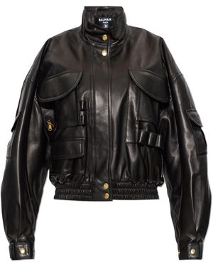 Balmain Leather Jacket - Black